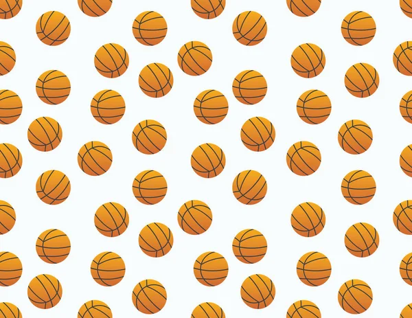 Orange Gray Basketballs Balls Pattern — Stock Vector