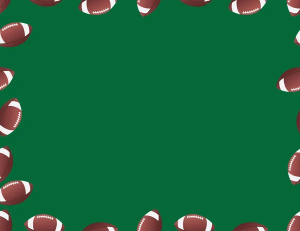 Brown Green American Football Balls Frame — стоковий вектор