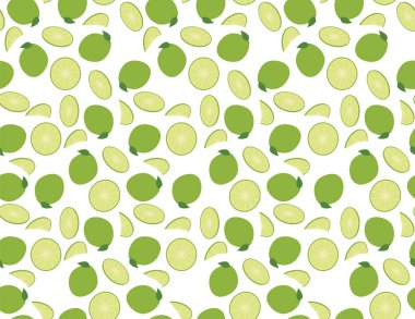 Green Lemons and Slices Pattern