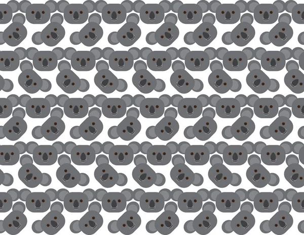 Gray White Koala Head Pattern — Stock Vector