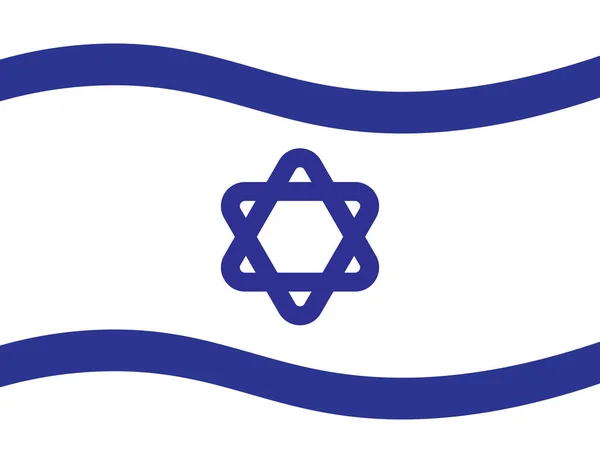 Drapeau Israélien Blanc Bleu Sur Fond Blanc — Image vectorielle