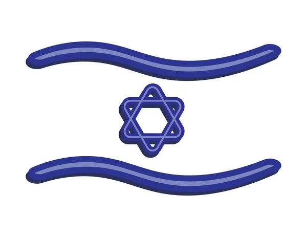 Drapeau Israélien Blanc Bleu Sur Fond Blanc — Image vectorielle