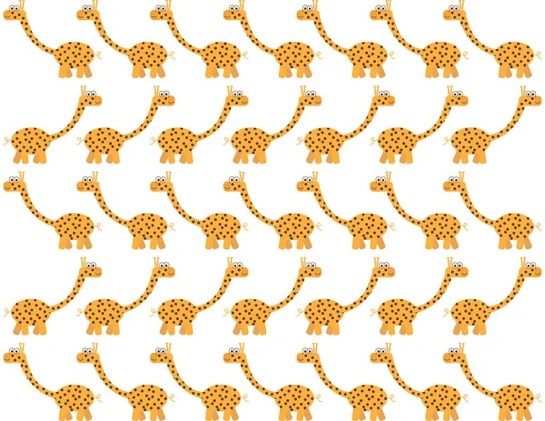 Tegneserie Giraffer Problemfri Mønster – Stock-vektor