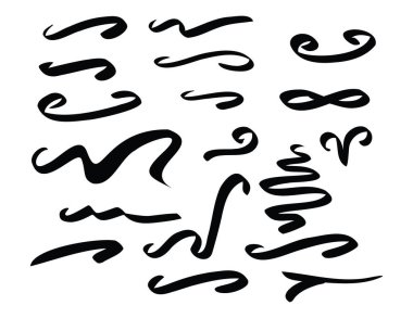 Beyaz Arkaplanda Kalın Siyah Vektör El Çizgileri