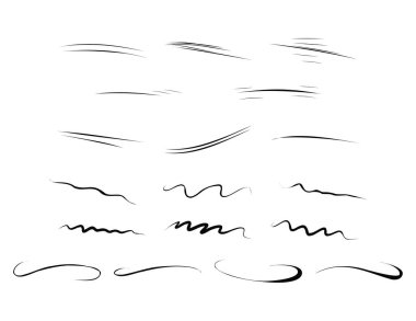 Beyaz Arkaplan 'a Siyah Vektör Eli Çizgileri Çizildi