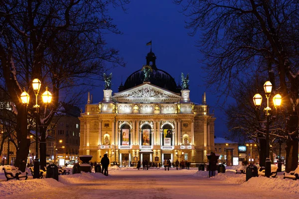 Gece Lviv kışın