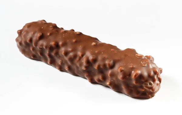 Beyaz Arka Planda Uzun Çikolata Yakın Plan — Stok fotoğraf