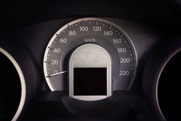 Close-up van dashboard van een auto snelheid meter. — Stockfoto