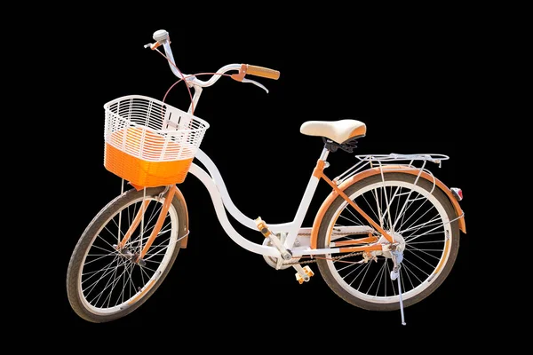Λευκό και πορτοκαλί χρώμα των ποδηλάτων που απομονώνονται — Φωτογραφία Αρχείου