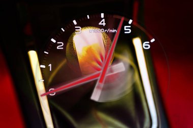 Araba sürüş için manuel şanzıman vites kolu.