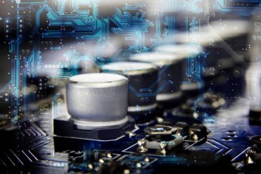 Alüminyum elektrolitik kapasitörler makroyu oluşturan kapatın.