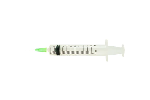Medische syringe geïsoleerde gebruikte in geneeskunde. — Stockfoto