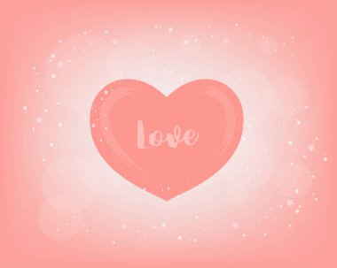 Mutlu Sevgililer günü kavramı, güzel pembe kalp pembe renkli arka plan ile. Vektör çizim tasarım, Eps10.