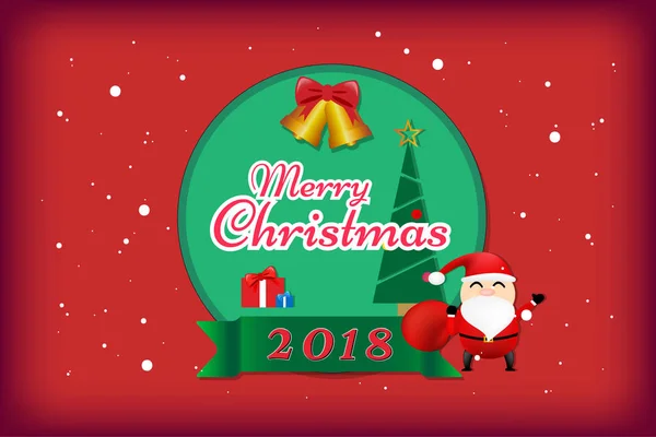 Joyeux Noël Concept Sur Fond Couleur Rouge Illustration Vectorielle Pse10 — Image vectorielle