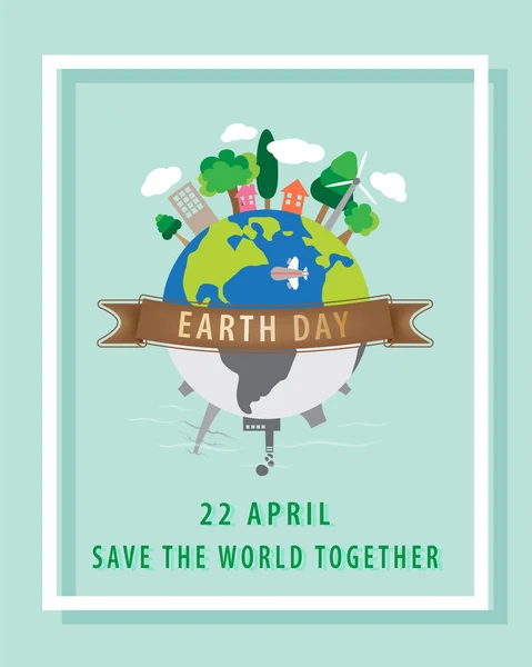 Earth day concept,22 April. — Stock Vector