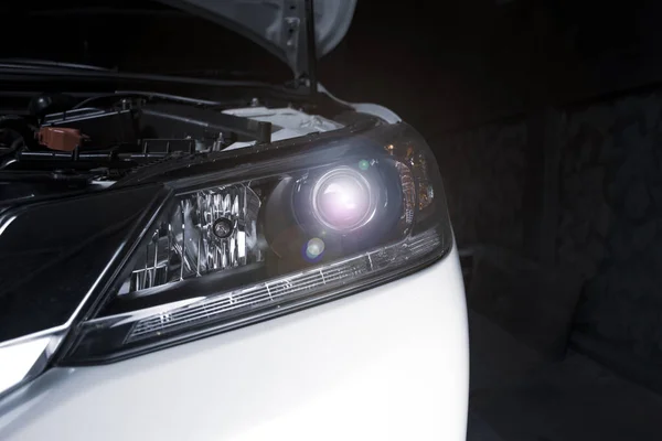 Close Details Projector Lens Headlights Technology Car — Stock Photo, Image