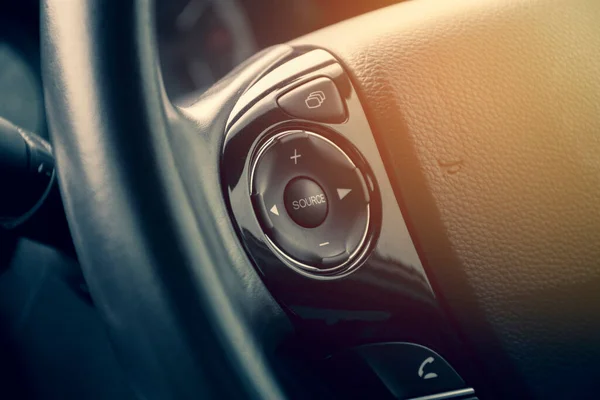 Multimedia Button Multifunction Steering Wheel Luxury Car — Stock Photo, Image