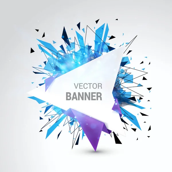 Banner branco em branco — Vetor de Stock