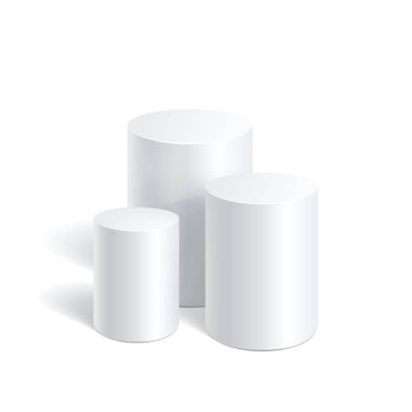Beyaz geometrik Silindirler