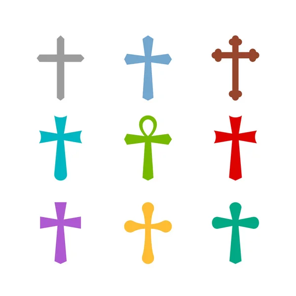 Conjunto de diferentes cruces — Vector de stock