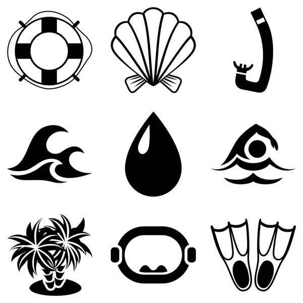 Deniz ve yüzme simgeler kümesi