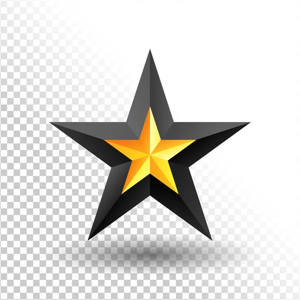 Icône étoile noire et jaune — Image vectorielle