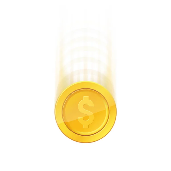 Icône de pièce en dollar doré — Image vectorielle