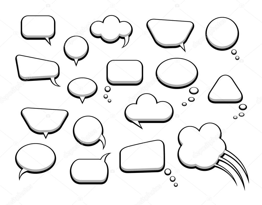 set of blank speech bubbles 