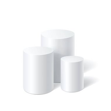 Beyaz geometrik Silindirler
