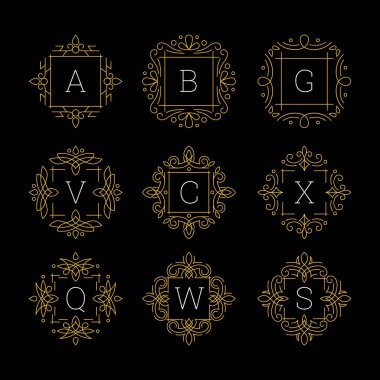 öğeleri süsleme ve harfler monogram