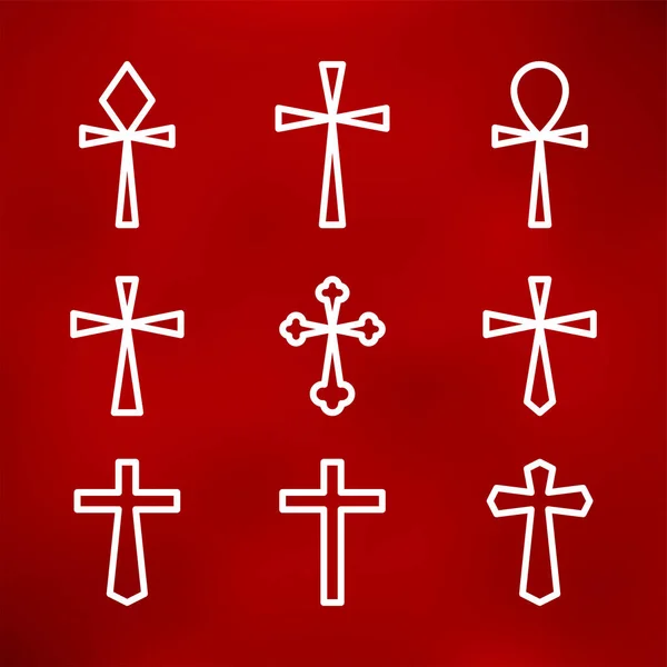 Zbiór różnych krzyże — Wektor stockowy