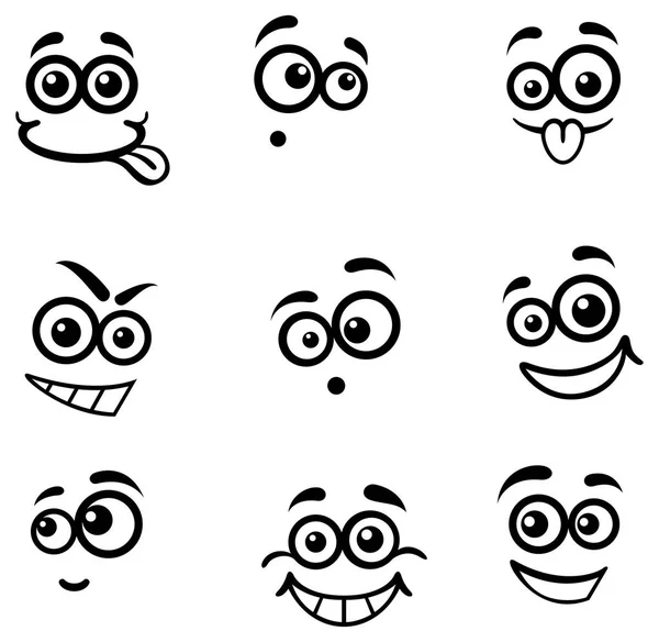 Set of cute smiling emoticon — Stock Vector