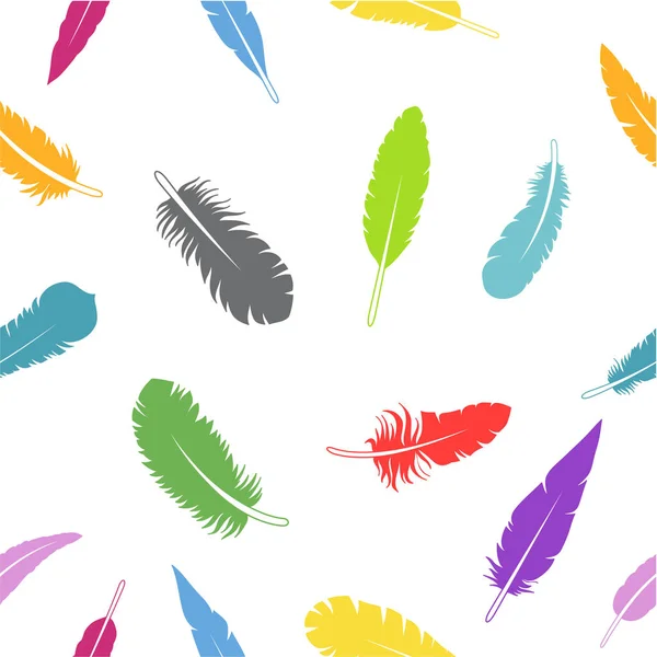 Motif avec des plumes colorées — Image vectorielle