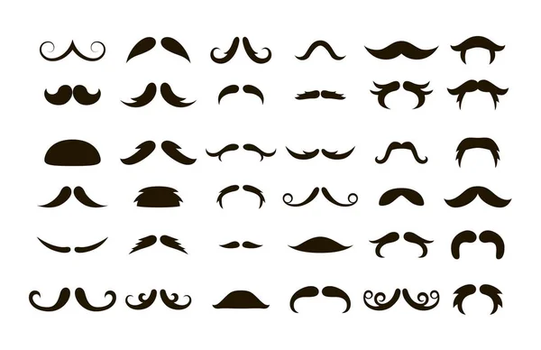 Set of mustache icons — Stock Vector