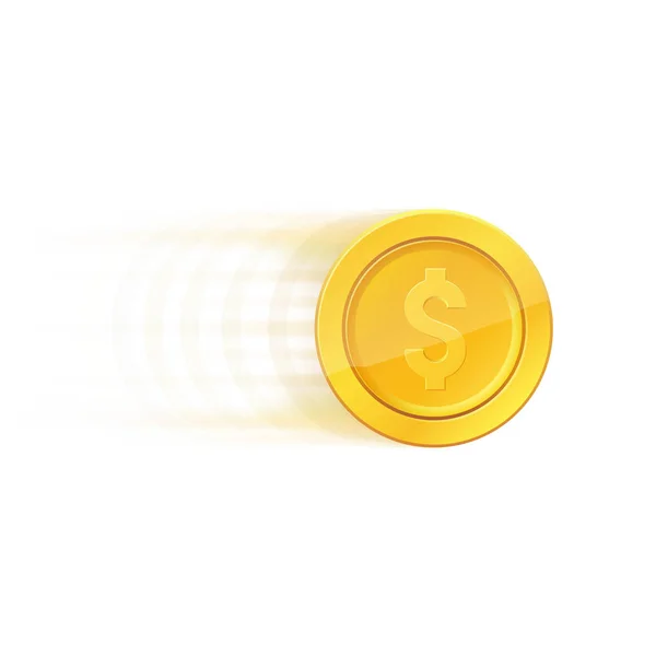 Ícone de moeda de dólar dourado —  Vetores de Stock