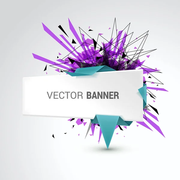 Banner blanco en blanco — Vector de stock