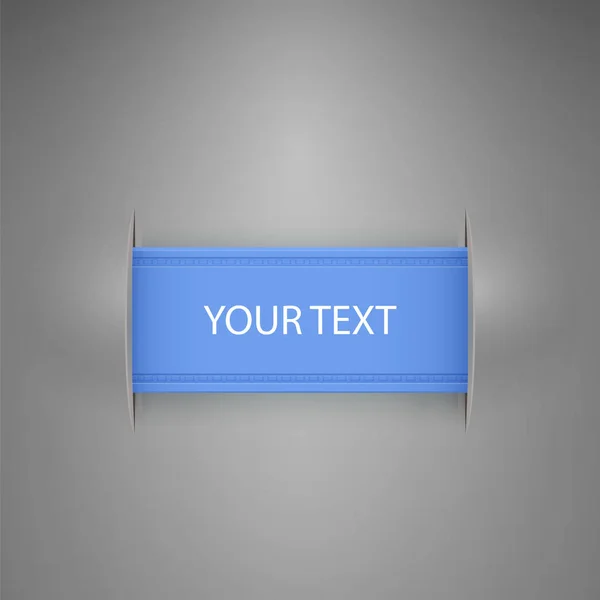 Blaues Band mit Ihrem Text — Stockvektor