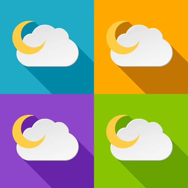 Conjunto de iconos de nubes blancas — Archivo Imágenes Vectoriales