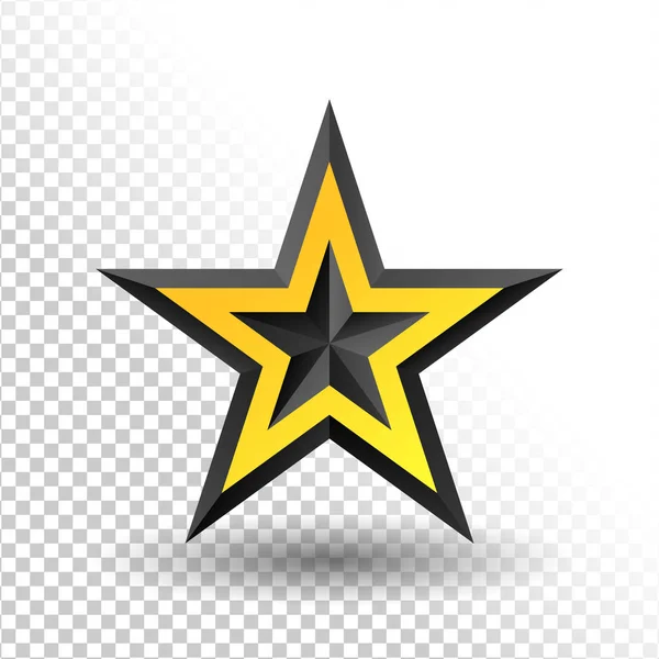 Black and yellow star icon — Stock Vector