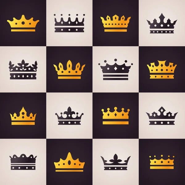 Set of crown icons — Stock Vector