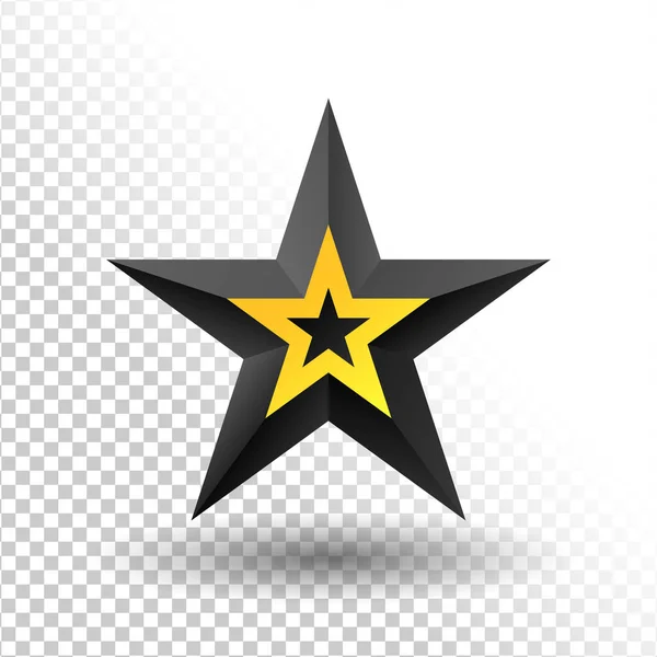 Schwarz-gelbes Star-Symbol — Stockvektor