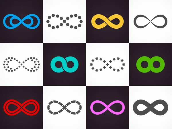 Conjunto de símbolos de infinito — Vector de stock