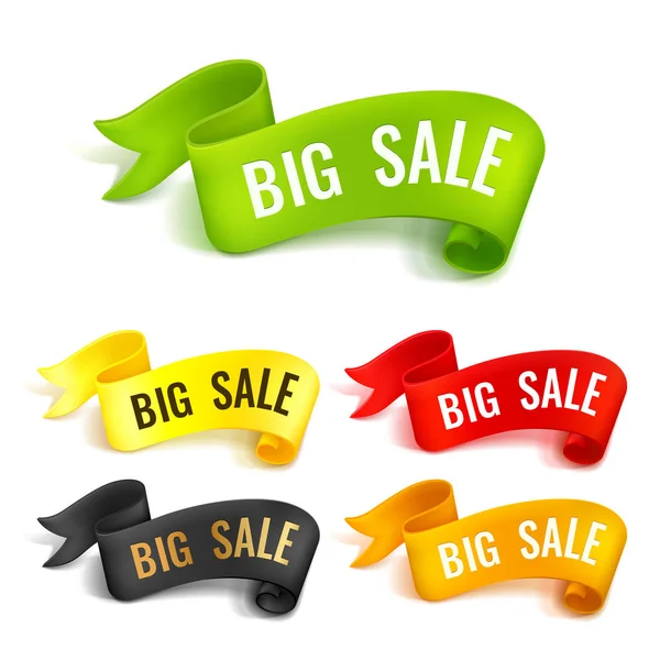Set of colorful Big Sale ribbons — Stock Vector