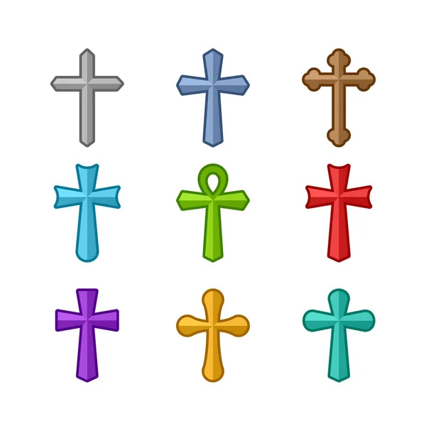 Set of different crosses — Stock Vector