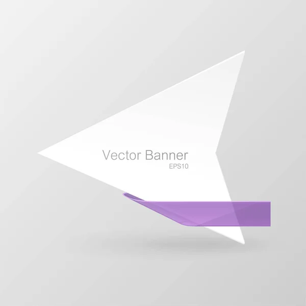 Weißes Banner mit Schleife — Stockvektor