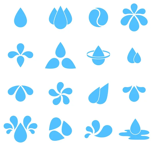 Conjunto de gotas de agua iconos — Vector de stock