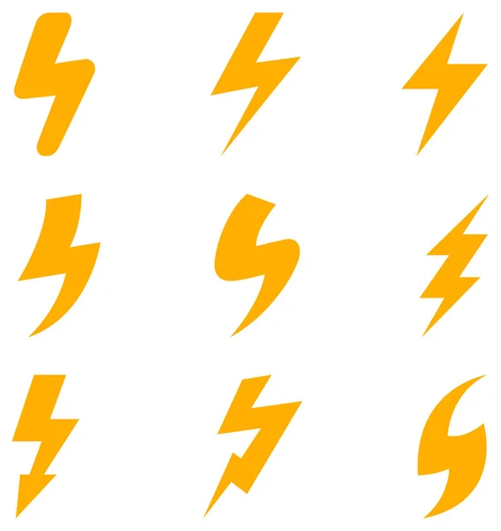 Set of lightning icons — Stock Vector