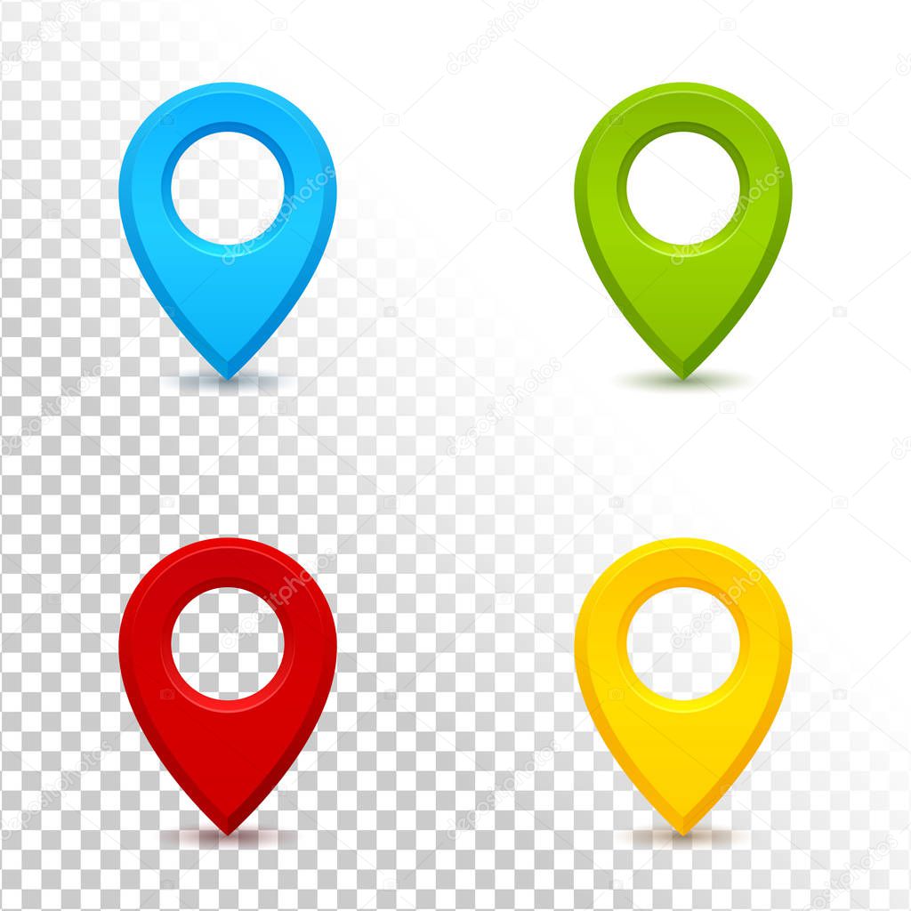 set of map pointer icons