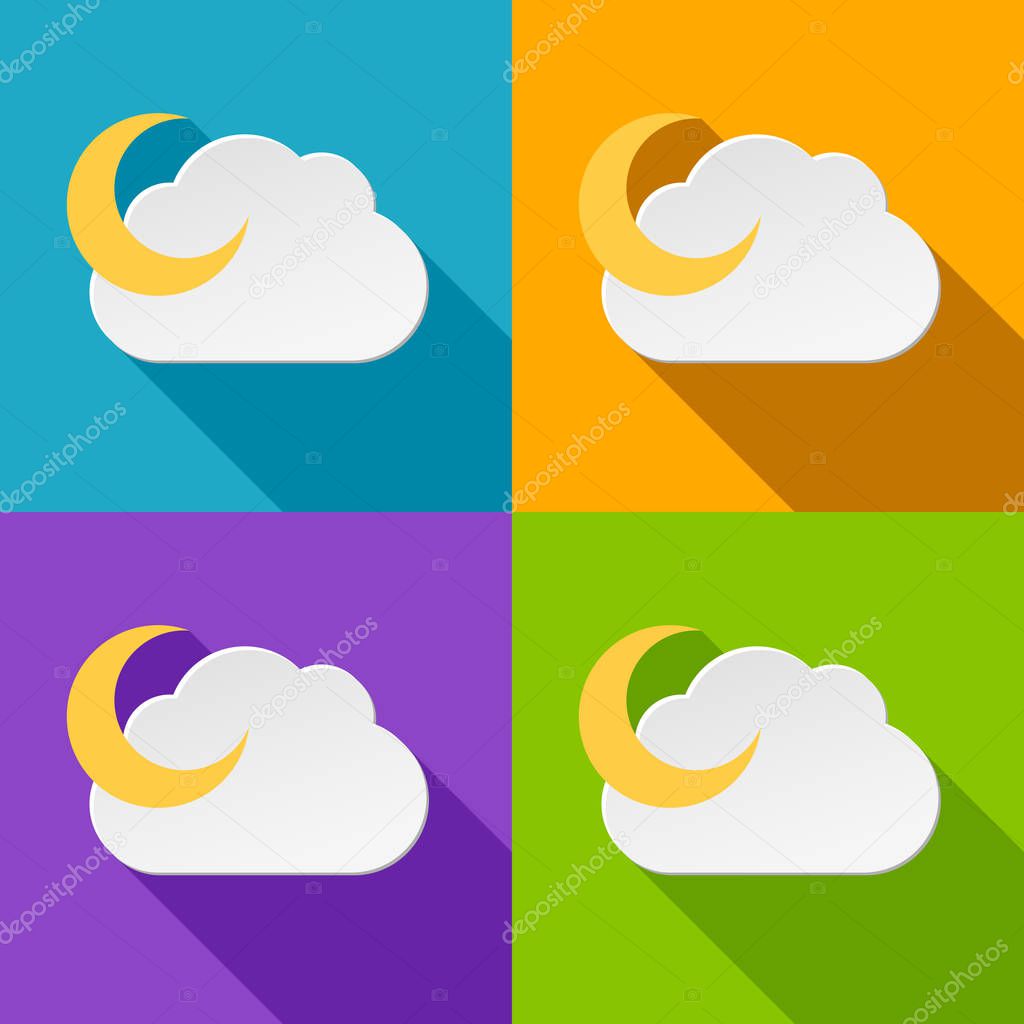 set of white clouds icons 