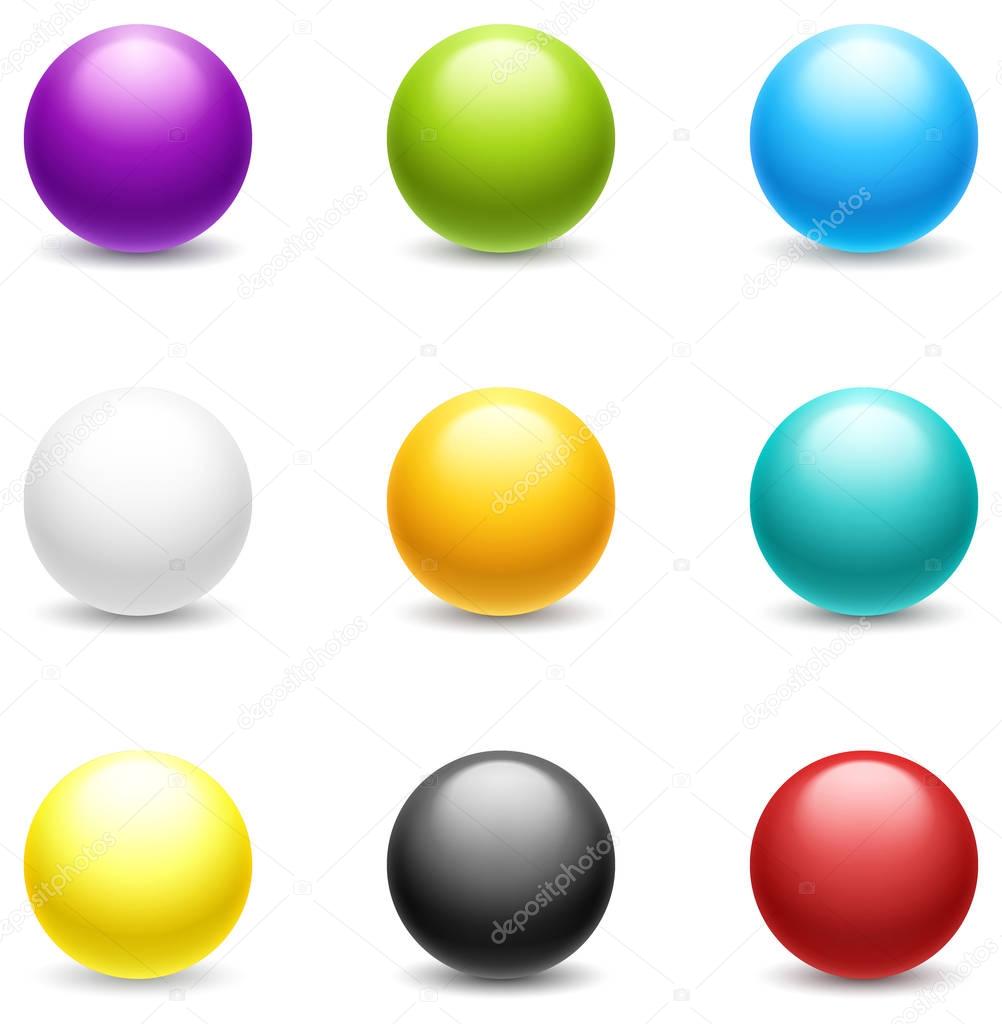 set of colorful balls